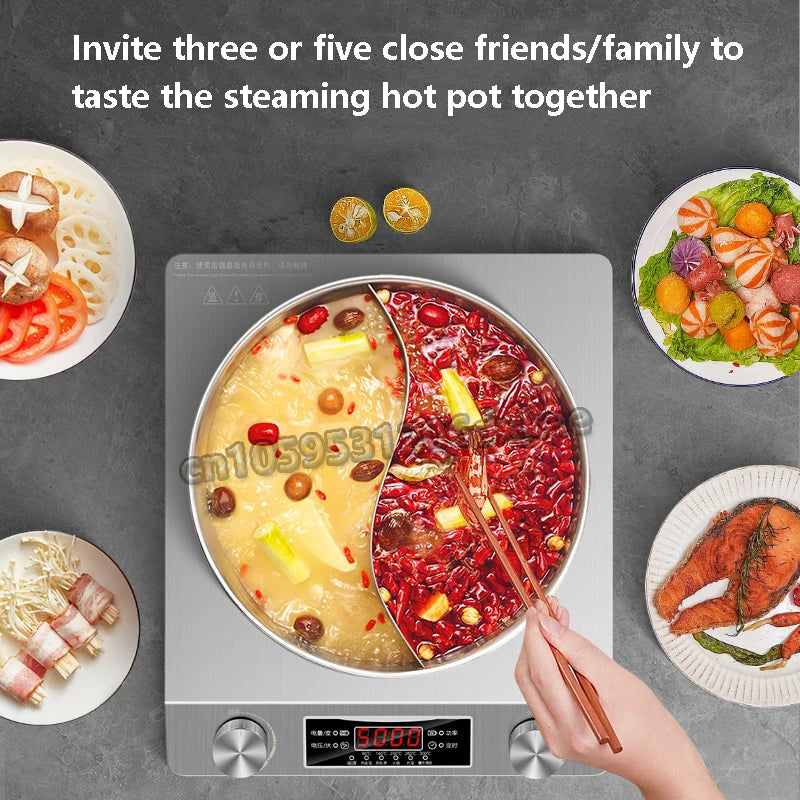 5000W High-power Commercial Desktop Induction Cooker Portable Induction Cooker Household Kitchen Canteen Milk Tea Shop