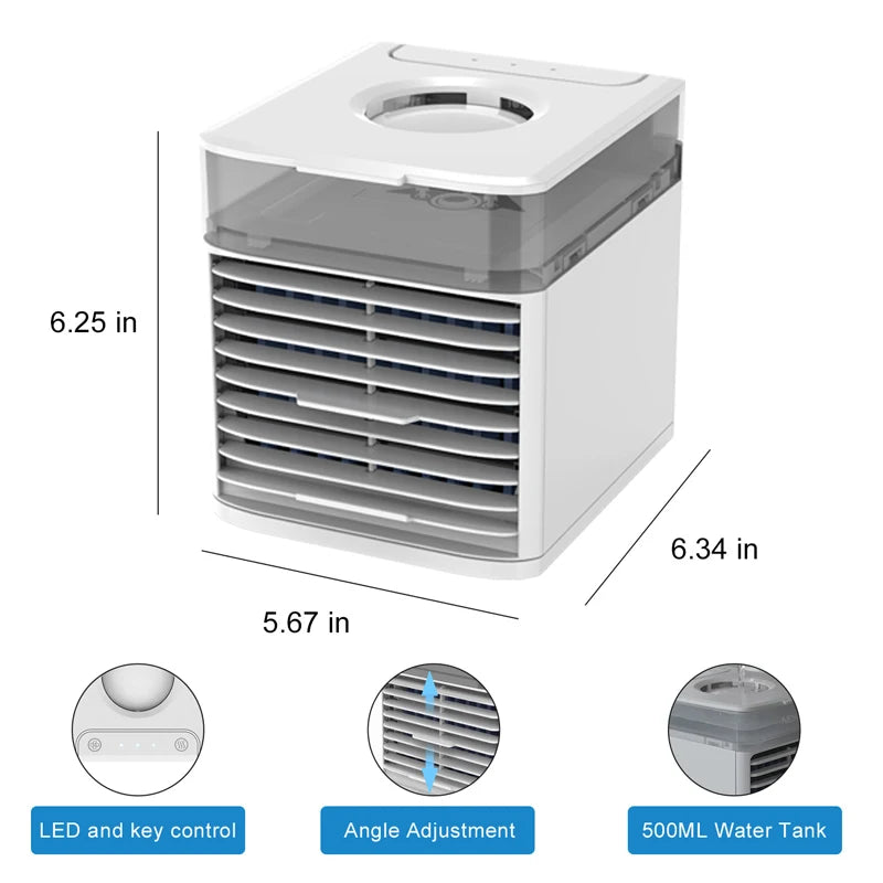 Newly Upgraded Portable Air Conditioner USB Refrigeration Fan with Ultraviolet Germicidal Lamp Desktop Car Air Cooler Hot Sale