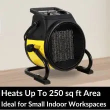 2026 New Upgrade Electric Forced Air Heater With Pivoting Base 5,120 BTU, Yellow | Electric Garage Heater