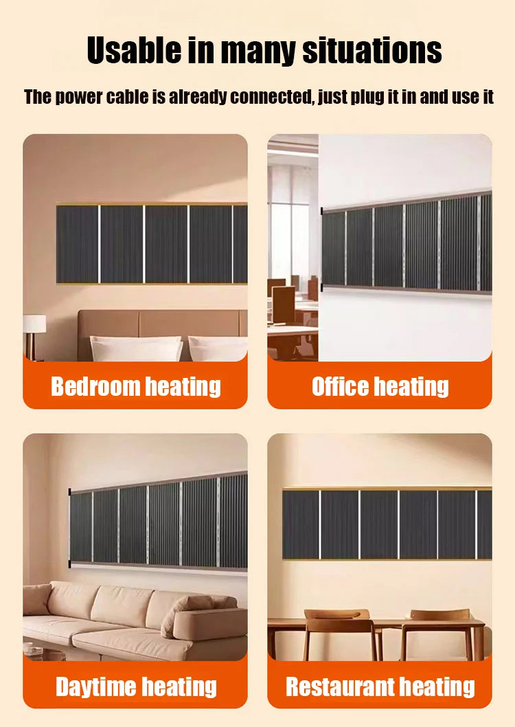 Energy Saving Graphene Heater Wall Mounted Fast Electric Heating Panel Far Infrared Heating Plate For Living Room Bedroom Office
