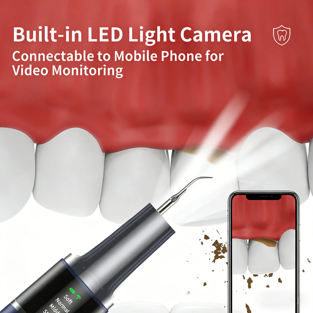 Ultrasonic Teeth Cleaning Kit with Camera  for Effective Stain Removal Surface Cleaning Gum Care Tools for Home