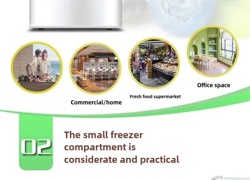 Mini Refrigerator for Office Bar Rental Room Dormitory Refrigerator Freezer Dual-use Home Energy Saving Electric Refrigerator