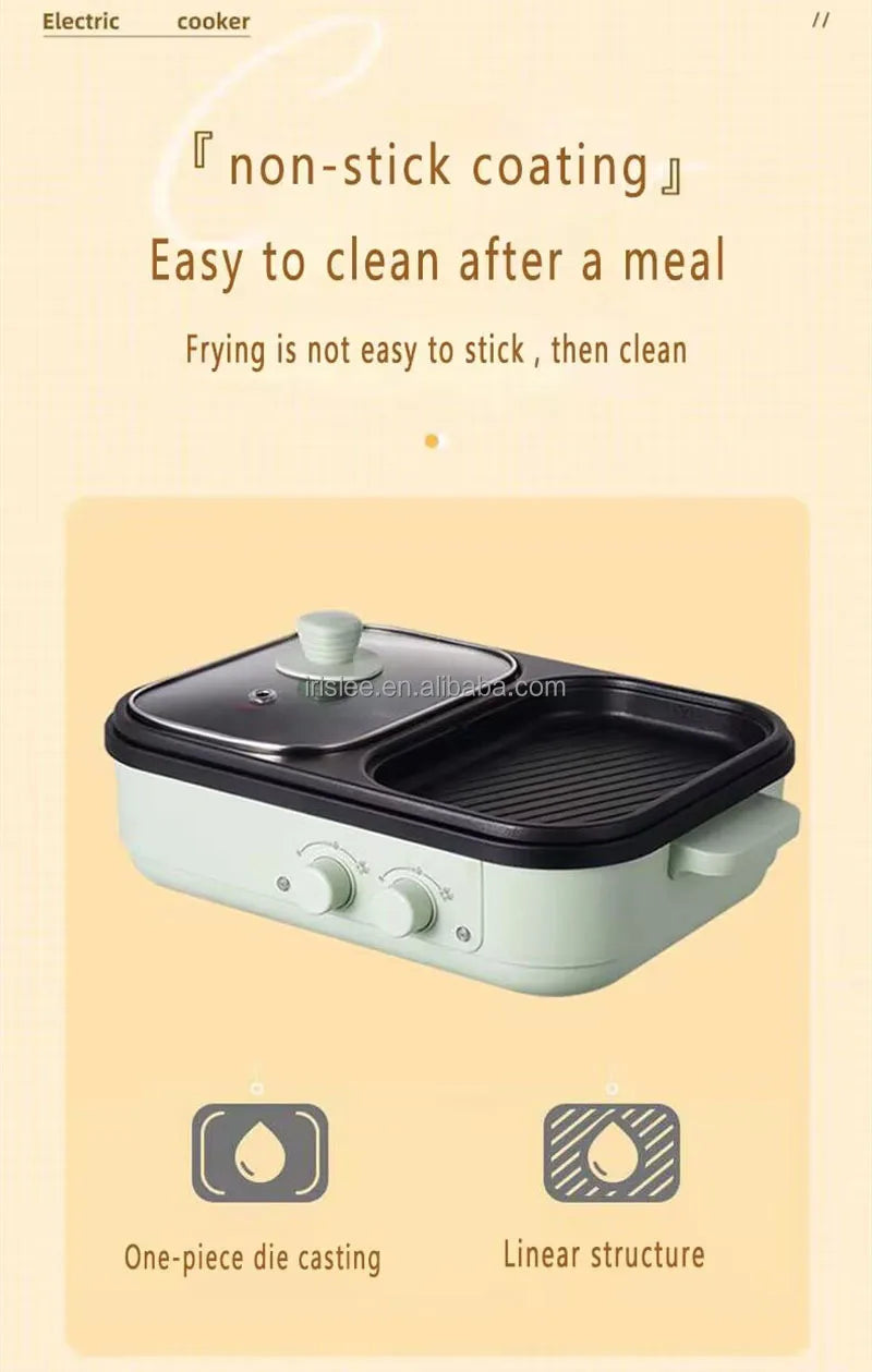 High Quality 2 in 1 Barbecue Cooking Pot Multi Functional Frying Pan Electric Hot Pot