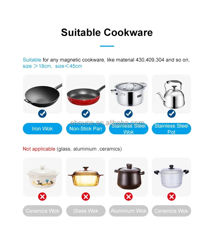 3500W Concave Flat Commercial Electric Induction Cooker Portable Stainless Steel Large High Power Restaurant Cooktop Hob