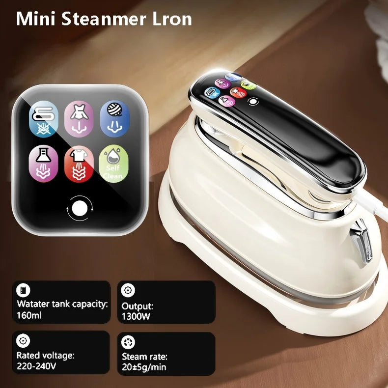 EU Handheld Steam Iron 2026 New Smart LED Digital Display Home Travel Portable Steam Iron 1200W High Power Handheld Hanging Iron