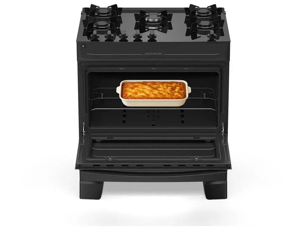 5 Stove Atlas Black Monaco Top Glass - Bivolt
