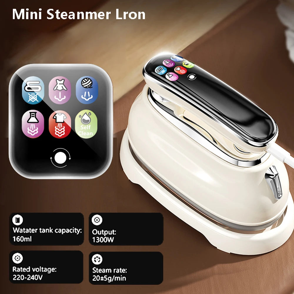 EU Handheld Steam Iron 2026 New Smart LED Digital Display Home Travel Portable Steam Iron 1200W High Power Handheld Hanging Iron