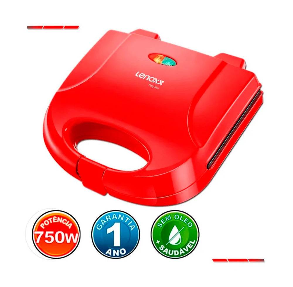 Sandwich and Electric Grill Lenoxx Easy Red PSD119 127V