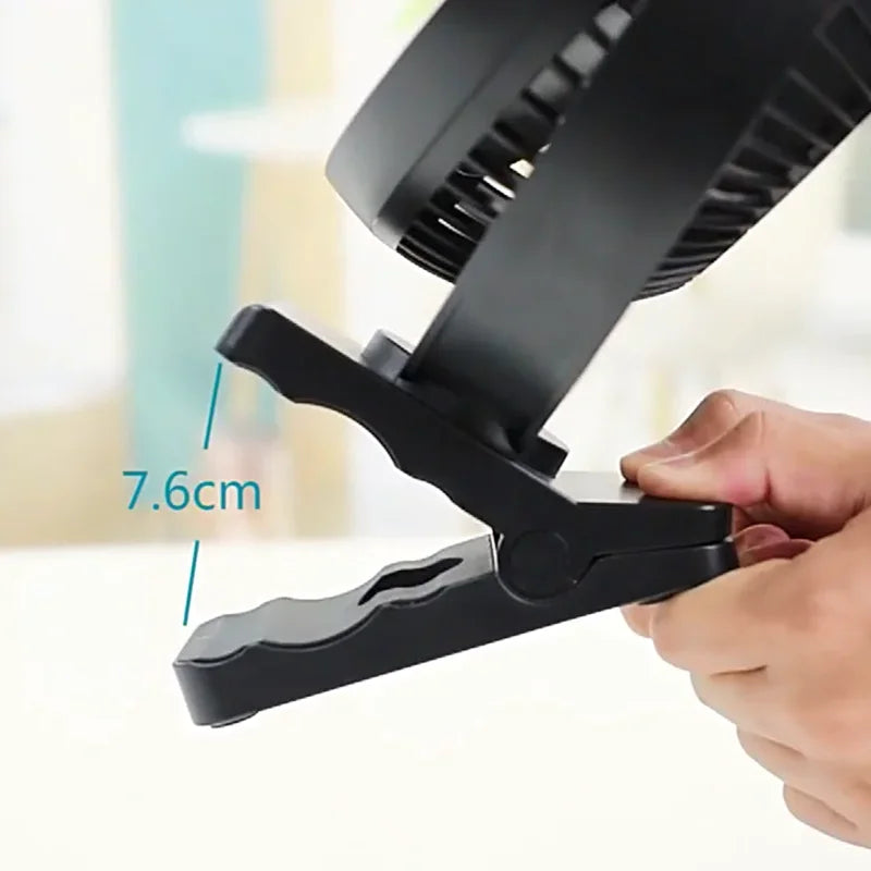 6-Inch Rechargeable Battery Operated Clip on Fan, Air Circulating USB Fan,Portable for Outd Camping Tent Beach or Car