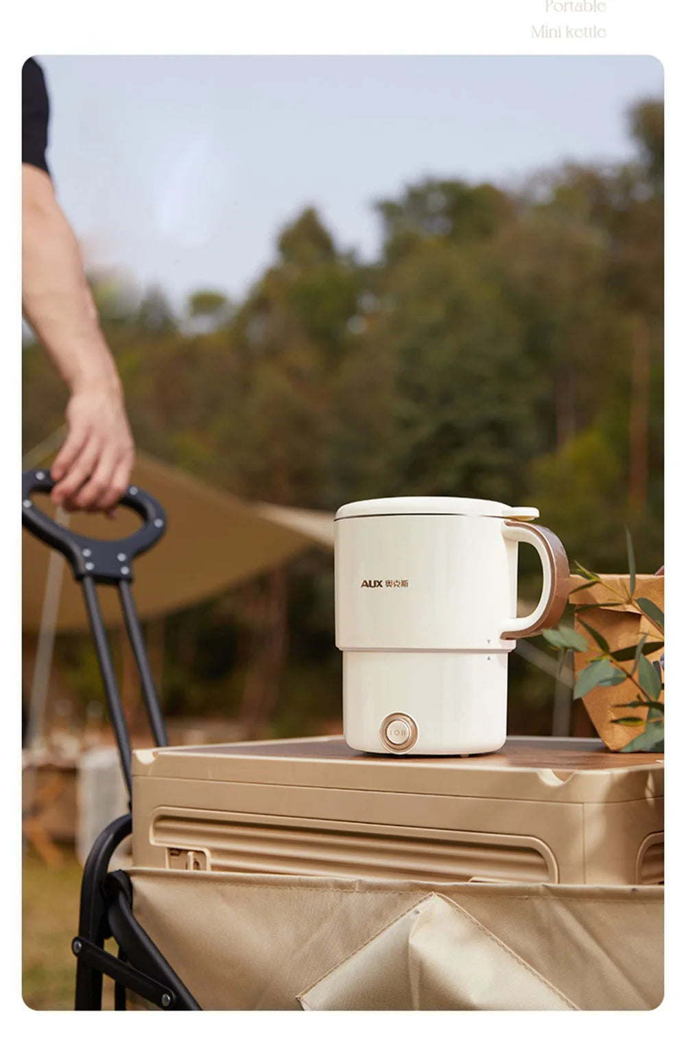 800ml Foldable Electric Kettle, Portable Cooking Pot, Multi Stove Travel Kettle, Tea Pot, Heating Cup, 304 Stainless Steel Slow