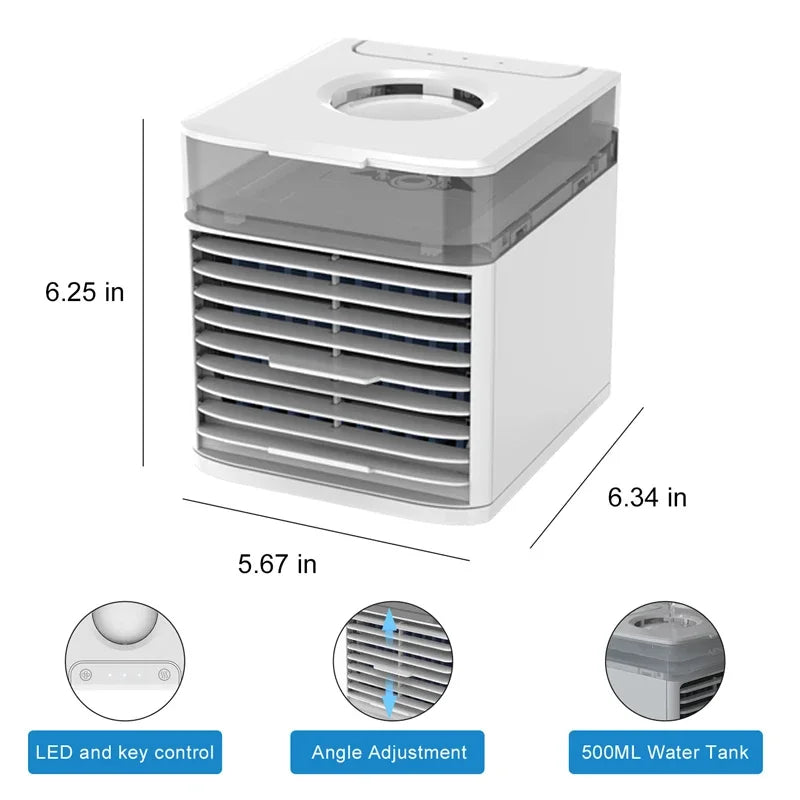 Newly Upgraded Portable Air Conditioner USB Refrigeration Fan with Ultraviolet Germicidal Lamp Desktop Car Air Cooler Hot Sale