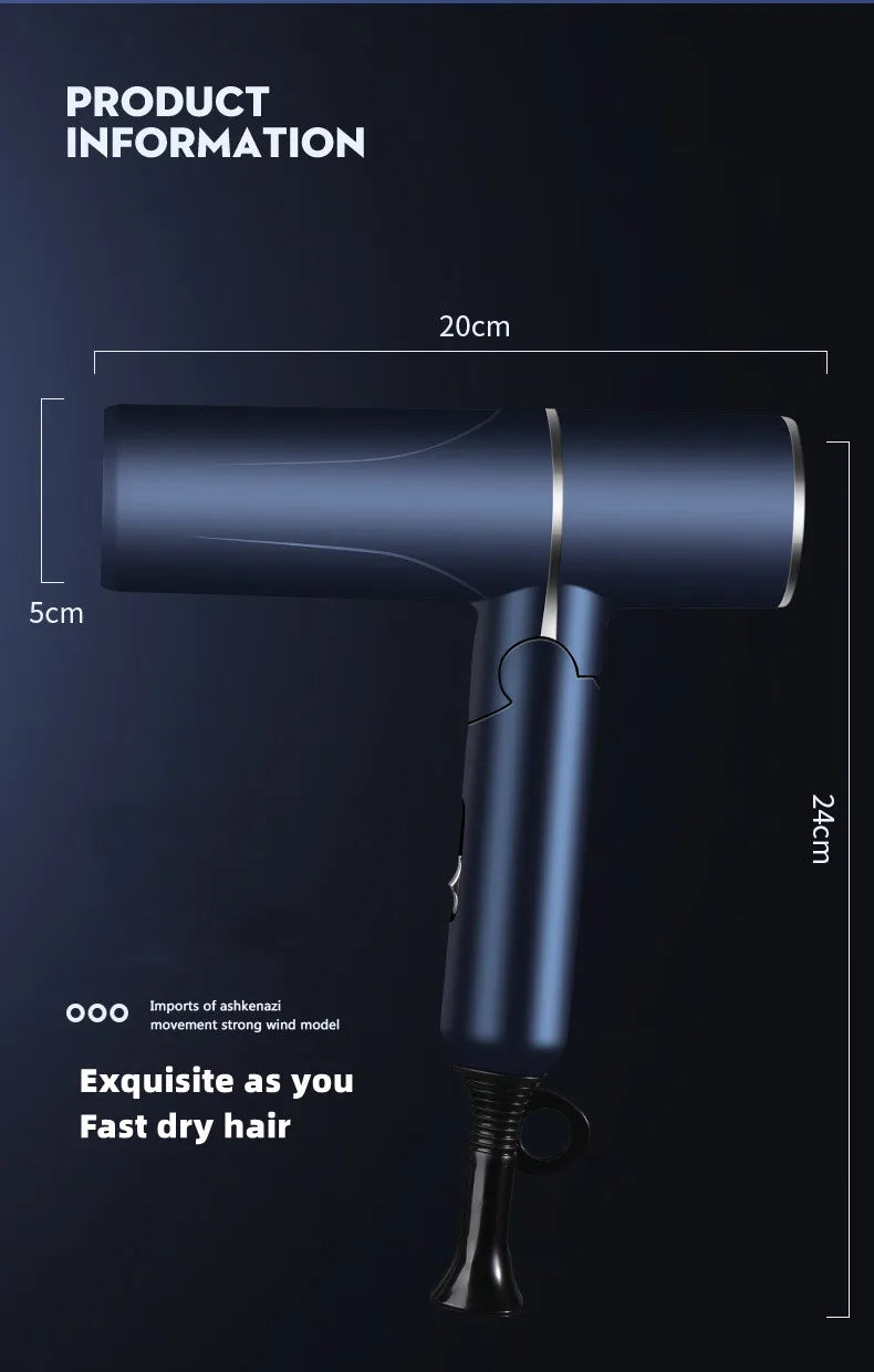 New Foldable Hair Dryer Blue Light Negative Ion Hair Care 1200W High Power Fast Drying Home Student Dormitory Travel Hair Dryer