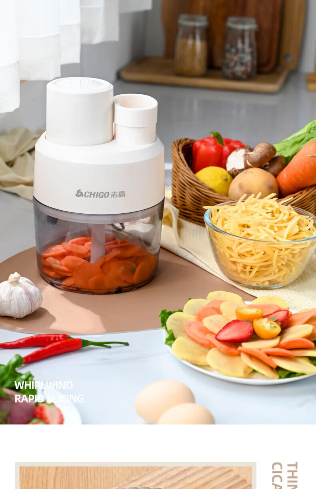 Electric vegetable slicer for household use, multifunctional, filling, shredding, slicing, fully automatic, multi-purpose