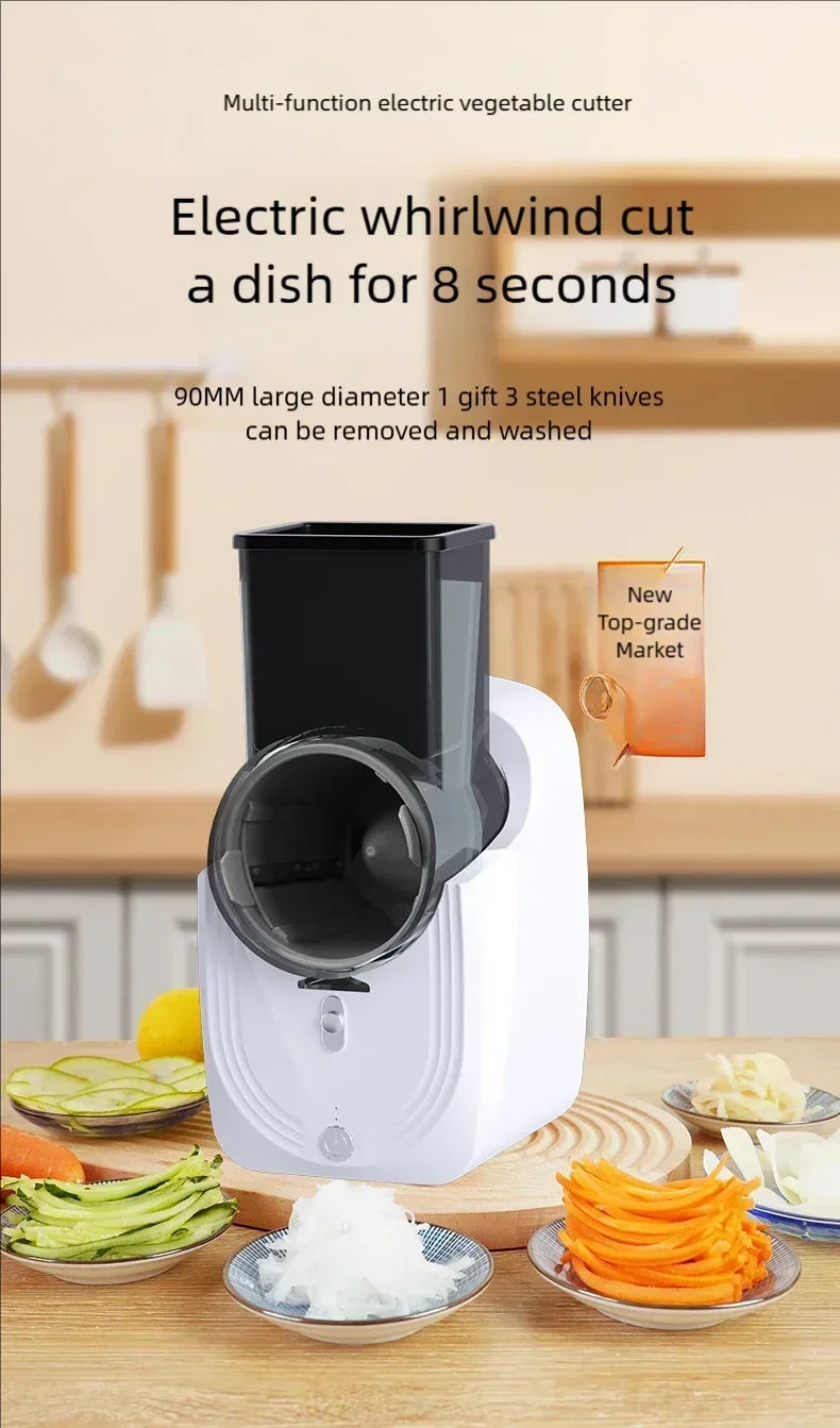 New Multi-function Vegetable Slicing Machine Household Kitchen Electric Vegetable Cutter Vegetable Slicer Shredder Automatic
