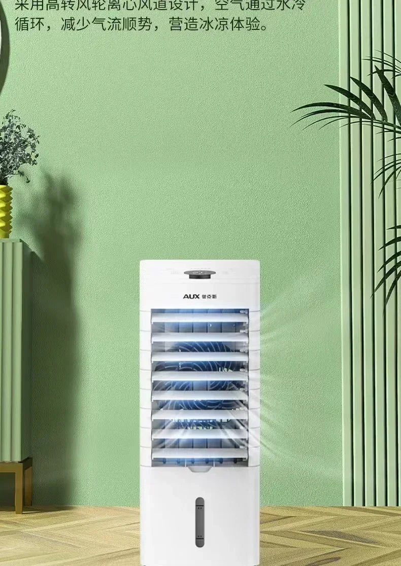 Oaks air conditioning fan cooling fan household water-cooled small refrigerator plus ice portable air cooler 220V Household use