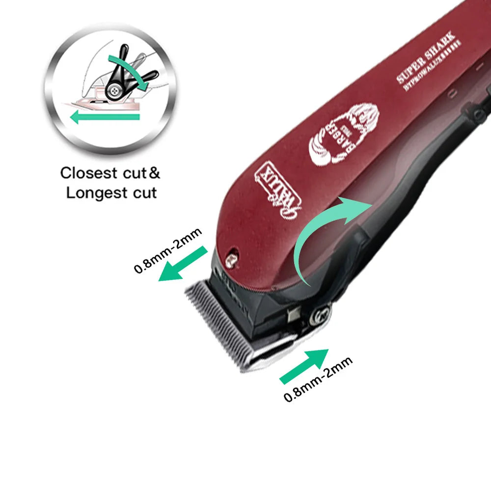 WALUX Professional Barber AC Hair Clipper 10W Powerful Trimmer Home Man Quiet Shaver 2M Cable Hair Cutting Machine 8 Guard Combs