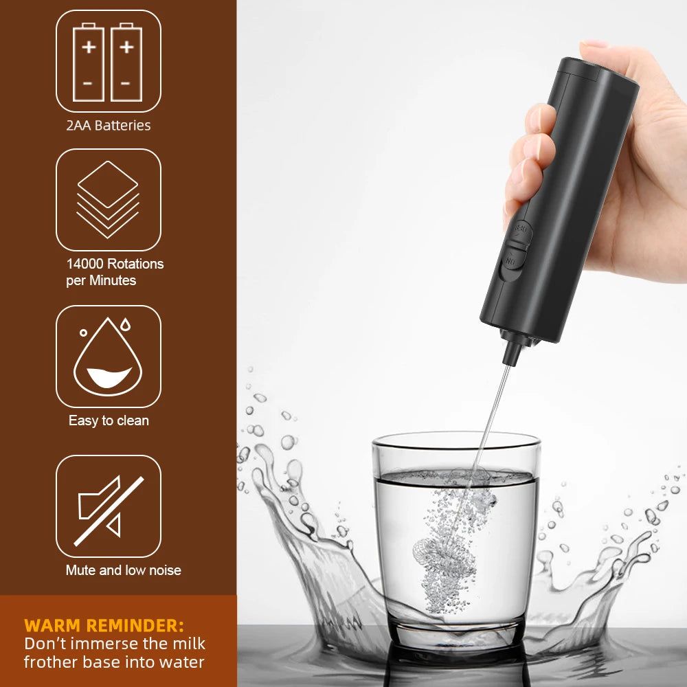 Electric Milk Frother Foam Maker Mixer for Coffee, Electric Portable Whisk Drink Mixer Mini Foam Maker Frothing Battery Powered
