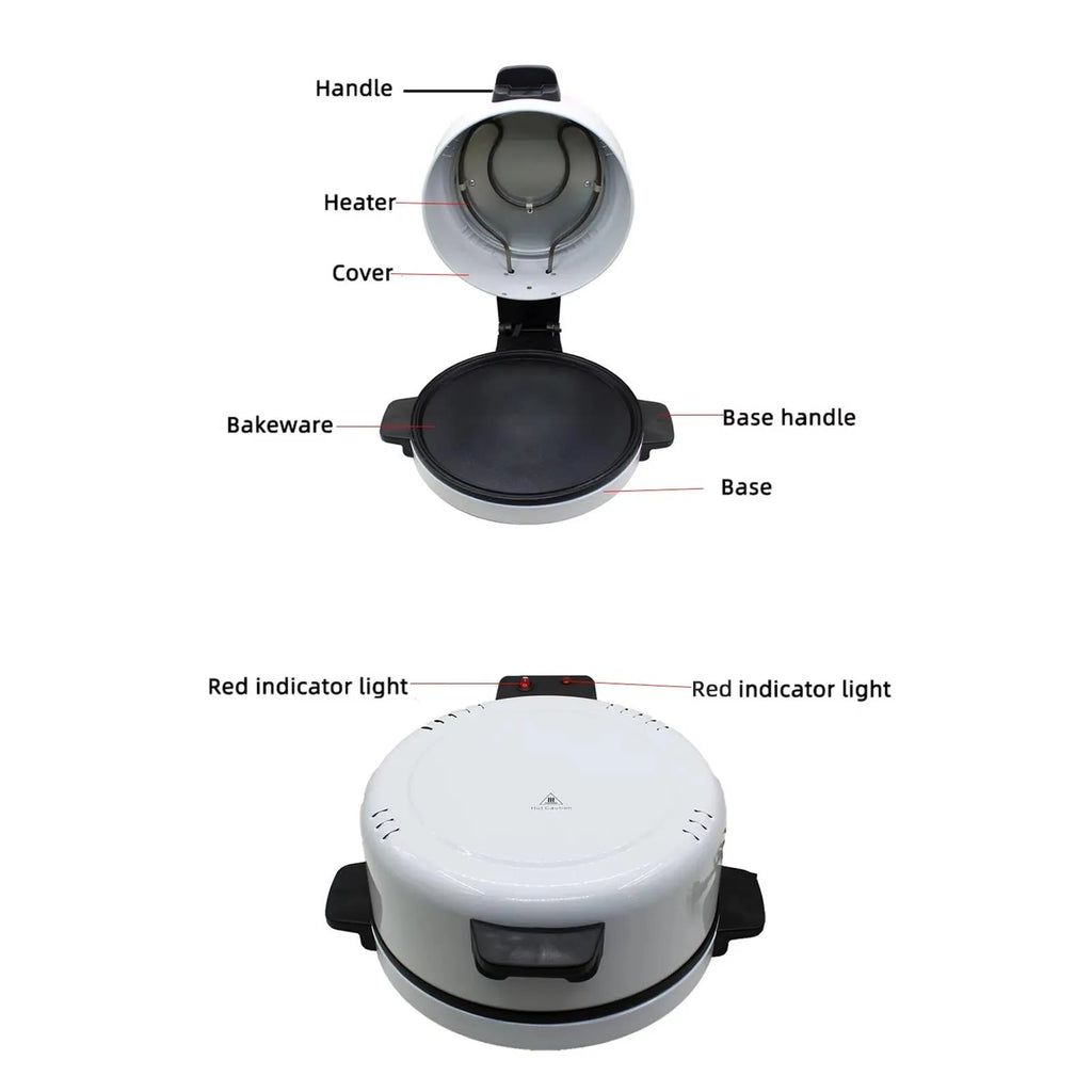 Home Pizza Maker 2000W Fast Heating Non Stick Coating Oven Baking Machine for Steak Burger Bread