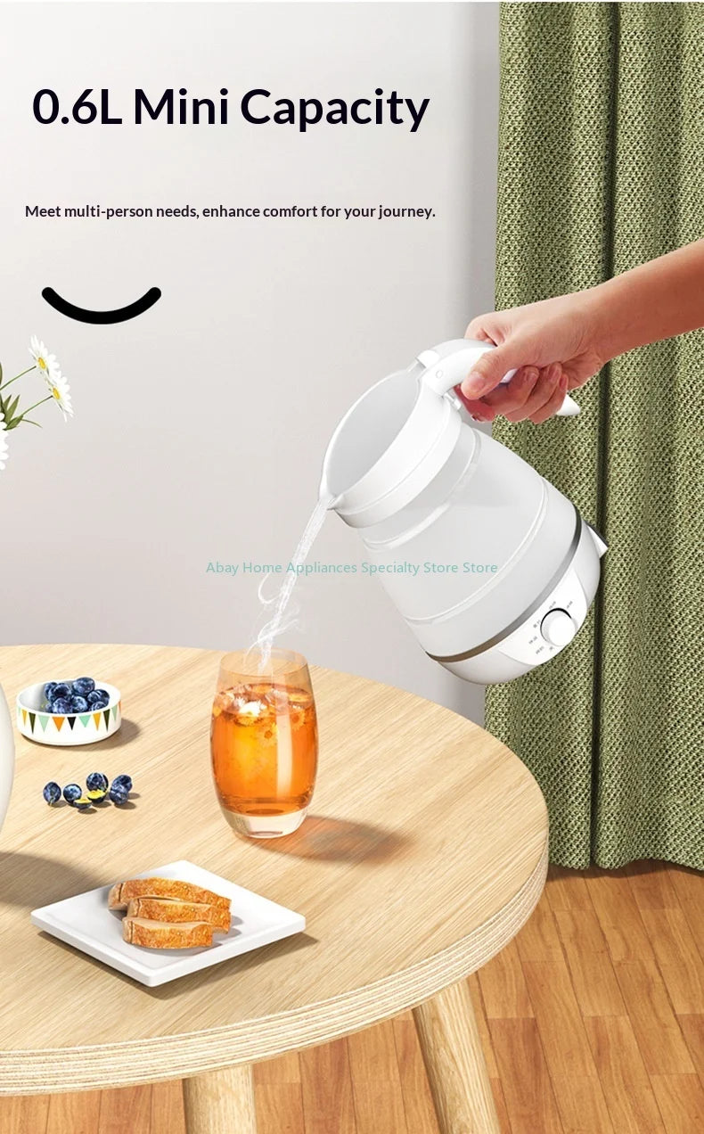 Baby Food Grade Silicone Portable Electric Kettle Folding Kettle Automatic Power-Off Electric Automatic Kettle  for Home Trip