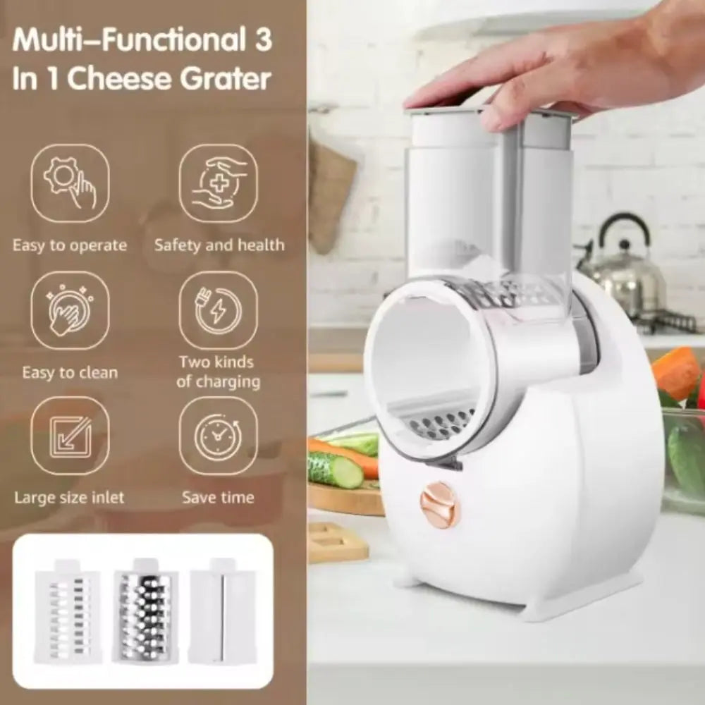 Automatic Electric Rotary Vegetable Shredder Efficient Cordless Vegetable Slicer Effort-saving Cheese Grater Restaurant