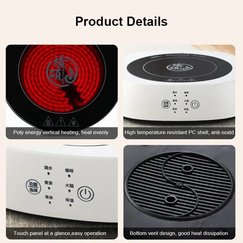 1200W Electric Stove Portable Ceramic Hob Heating Furnace Coffee Milk Brewer Hotplate Single-burner Induction cooktop Tea Warmer