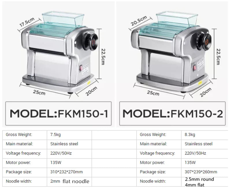 Electric Noodle Making Machine Stainless Steel Pasta Maker Cutting Slicer Noodle Pressing Machine Dough Cutter