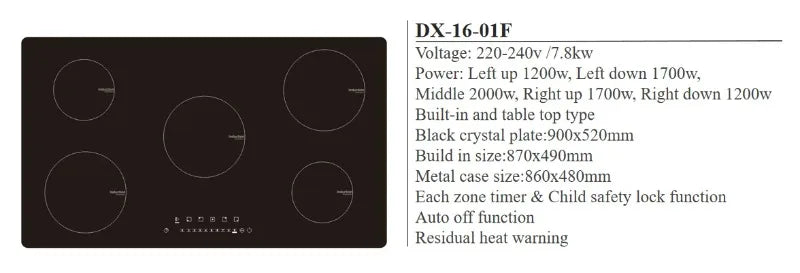 Induction Cooker,High Power 5 Burner,Induction Stove,Portable Built-in,Electric Cooktop,  Kitchen Home Use Energy Saving