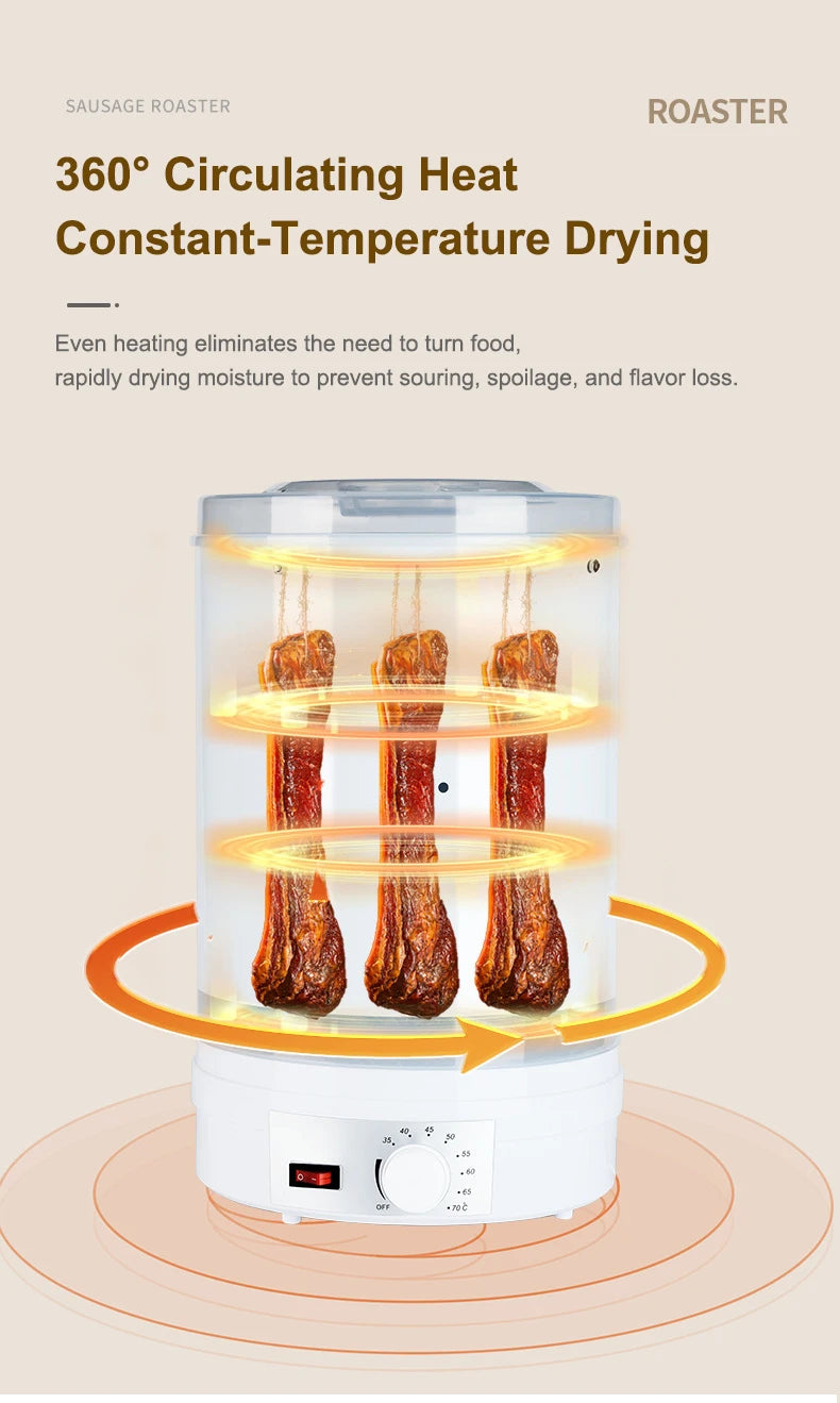 Smokeless Sausage Roaster Cured Meat Pickled Food Dryer Thermostatic Baker Roasting Stove Hot wind circulation Fruit Dehydrator