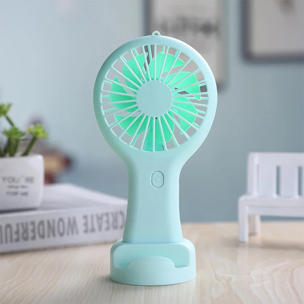 Mini Handheld Small Fan 3 Gears Portable Silent Office Desk Student on Dormitory Charging Outdoor Hand Holding Fan Small