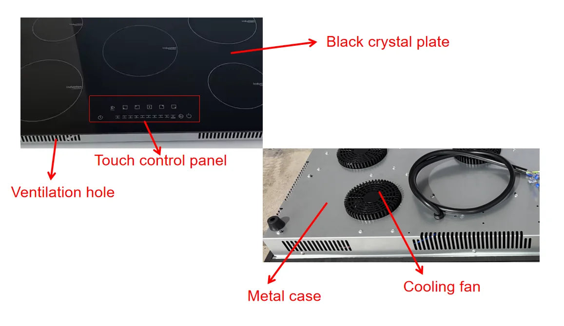 Induction Cooker,High Power 5 Burner,Induction Stove,Portable Built-in,Electric Cooktop,  Kitchen Home Use Energy Saving