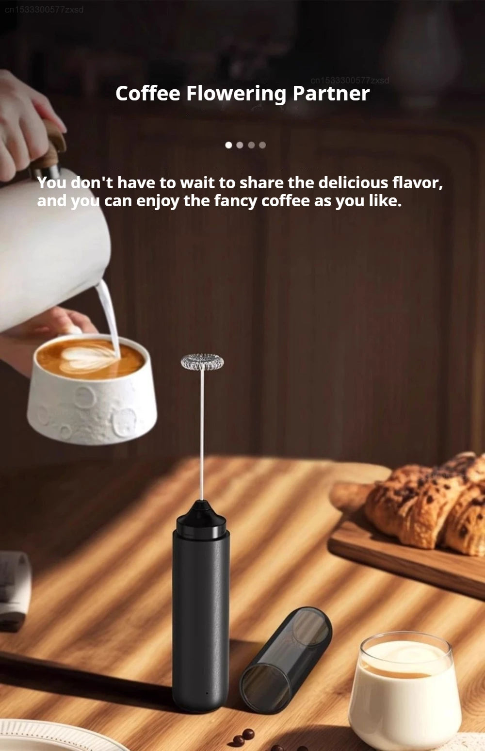 New Electric Milk Frother Household 3 Speeds Rechargeable Coffee Blender Covered Storage for Milk Drink Coffee Cooking Tool