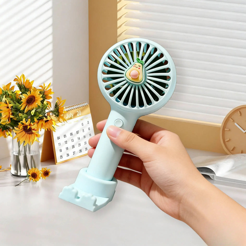 Ventilador Portátil Recarregável USB Compacto Silencioso 3 Velocidades Ideal Para Viagens, Escritório E Academia