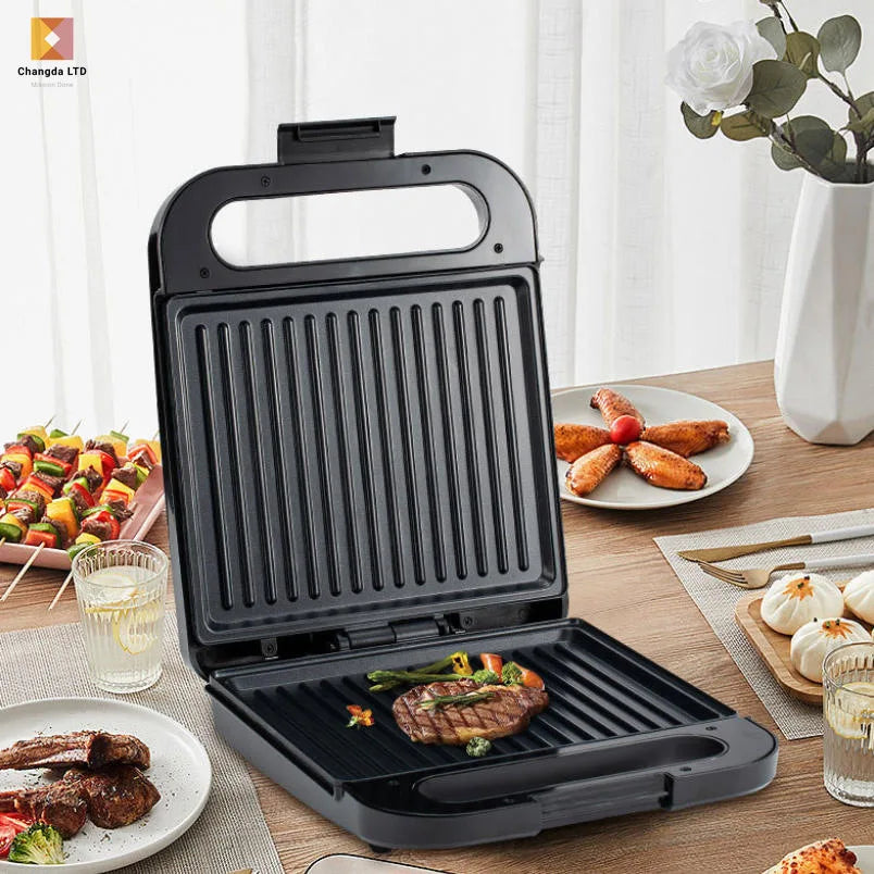 Interchangeable plate sandwich machine three-in-one high-power stainless steel breakfast machine toast steak waffle maker