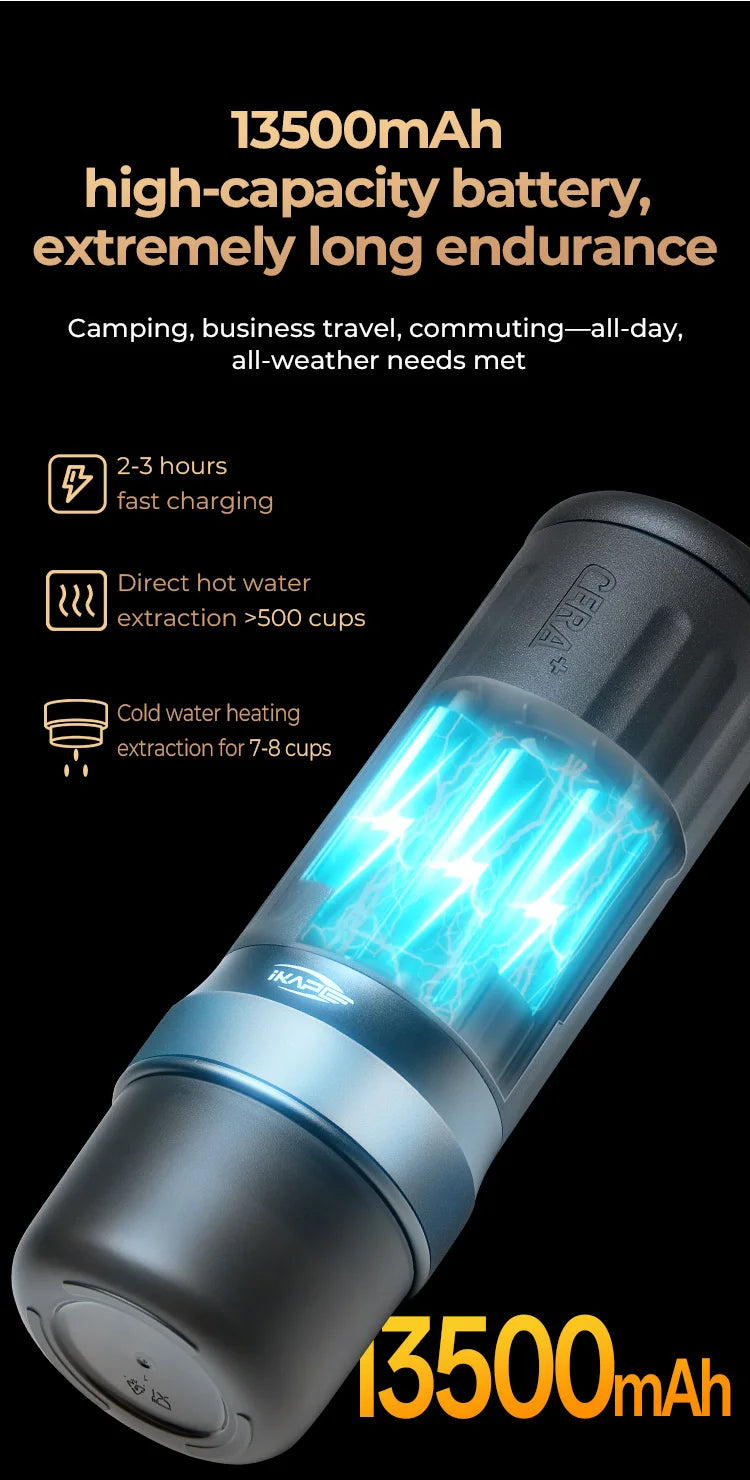 IKAPE Kapo K2 Portable Coffee Machine/Bluetooth Connection/Timer Function,51/58mm Espresso Bottomless Portafilter,Camping/Home