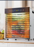 Compact household food dryer, 8-tray multifunctional smart fruit dryer, fruit and food dehydrator.