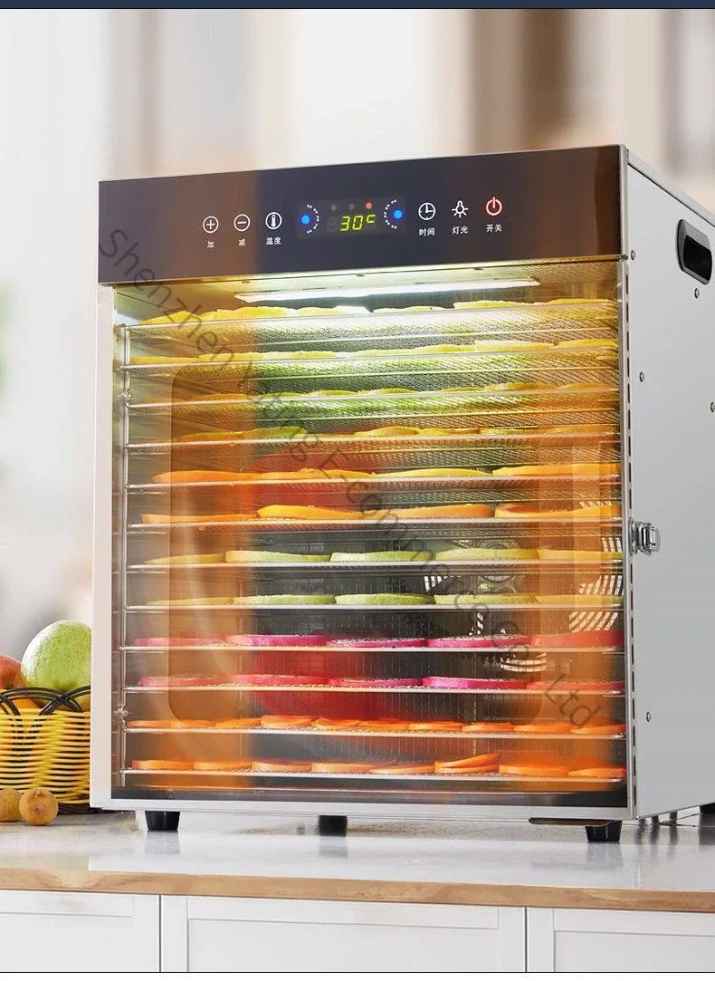 Compact household food dryer, 8-tray multifunctional smart fruit dryer, fruit and food dehydrator.