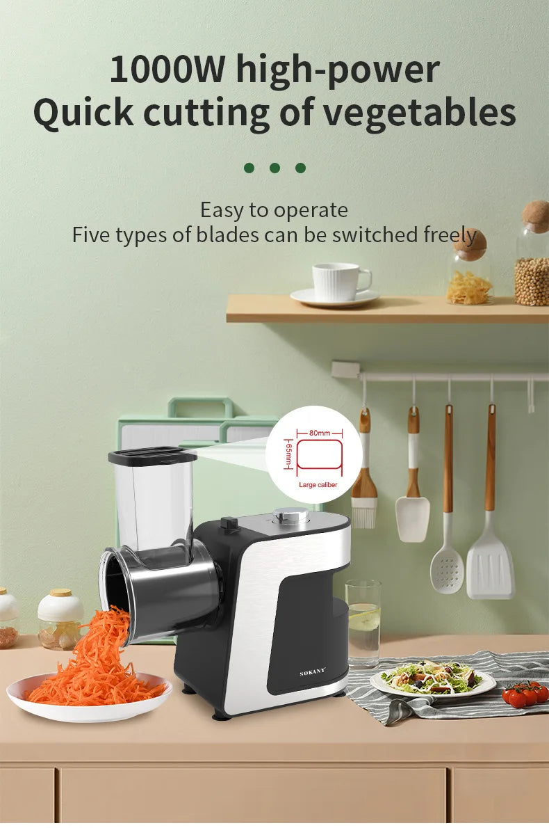 DIVEDEER Electric Vegetable Cutter: Multi-Function Vegetable Slicer and Shredder, All-in-One Potato and Cucumber Shredder