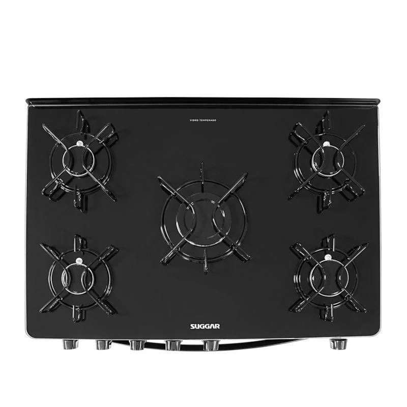 Suggar Cook Glass 5-Burner Black Stove FGVCG510PT Dual Voltage