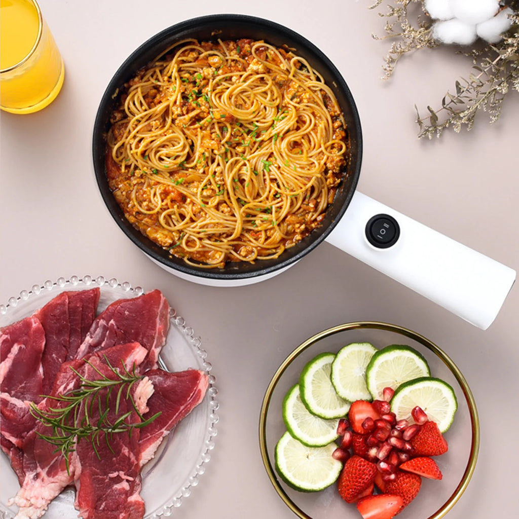 1.5L Electric Cooking Pot Non Stick 2 Gear Temperatures Multifunctional Mini Electric Hot Pot for Dorm Kitchen