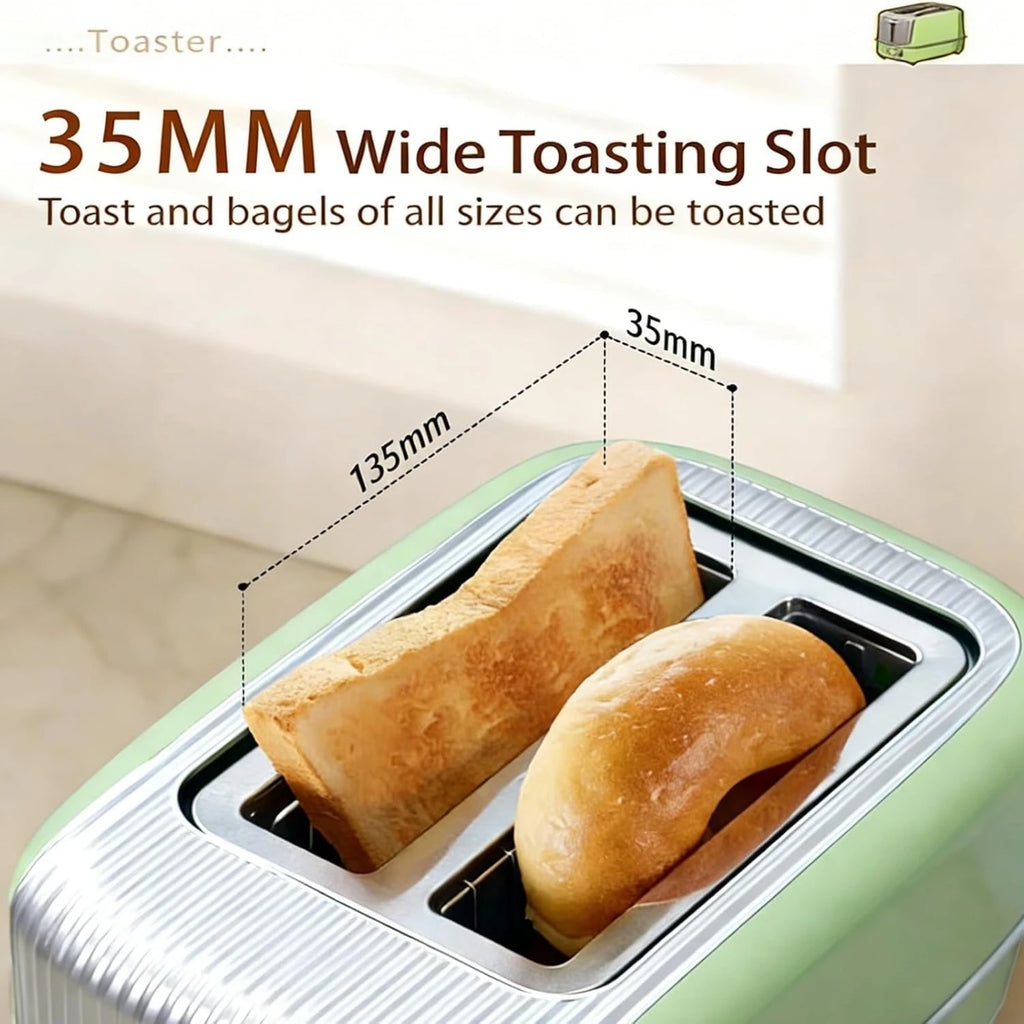 Toaster Oven 2 Slices with 7 Browning Levels, Automatic Pop-up, Frozen/Cancel/Reheat, Extra Wide Slots for Bread Bagels Waffles