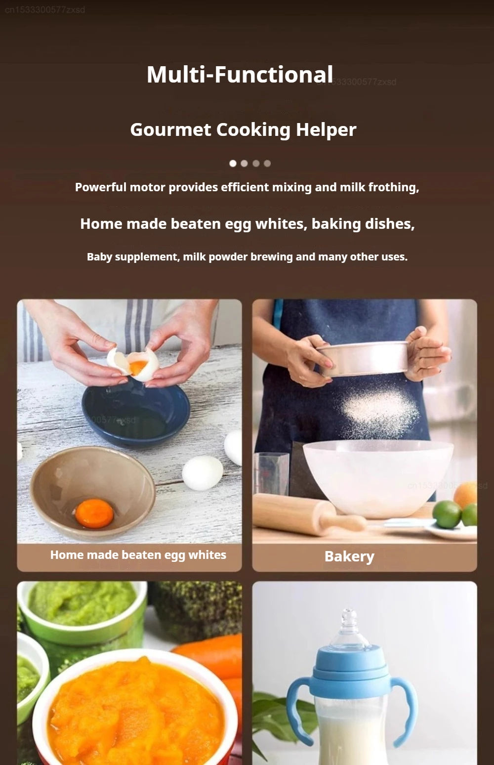 New Electric Milk Frother Household 3 Speeds Rechargeable Coffee Blender Covered Storage for Milk Drink Coffee Cooking Tool