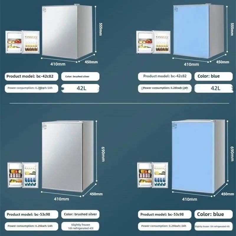 Mini Refrigerator for Office Bar Rental Room Dormitory Refrigerator Freezer Dual-use Home Energy Saving Electric Refrigerator