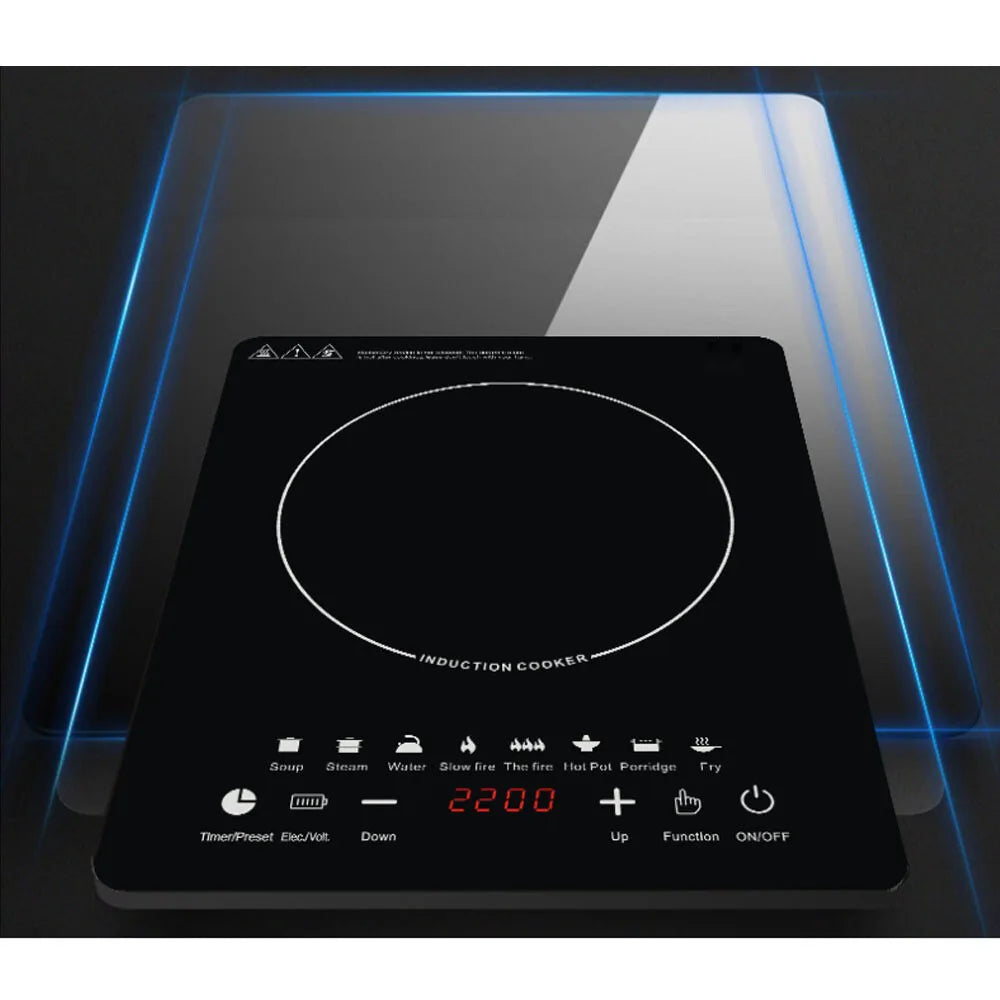 220V Induction Cooker Cooktop Electric Burner Portable Countertop Hot Pot Stove