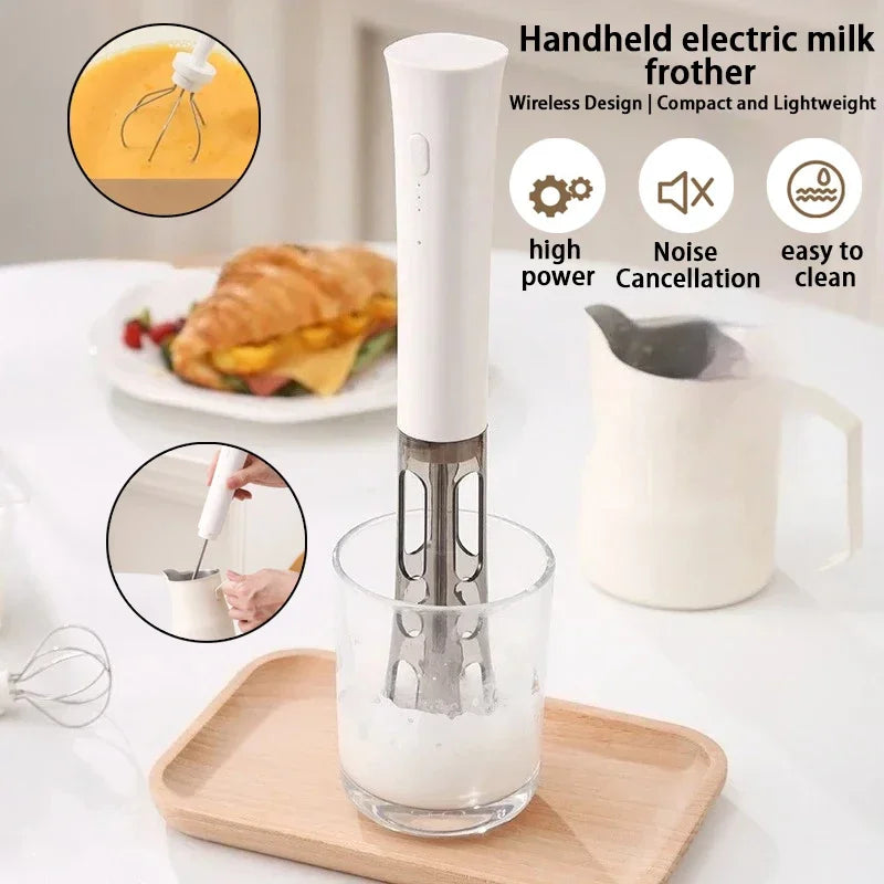 1ps Hot Selling Household Kitchen Small and Convenient Egg Beater Handheld Electric Charging Model Milk Frother Coffee Stirrer