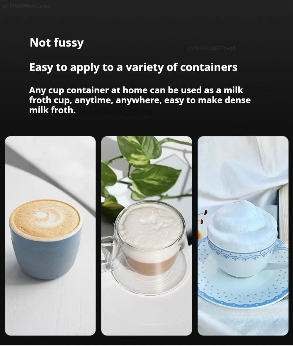 New Electric Milk Frother Household 3 Speeds Rechargeable Coffee Blender Covered Storage for Milk Drink Coffee Cooking Tool