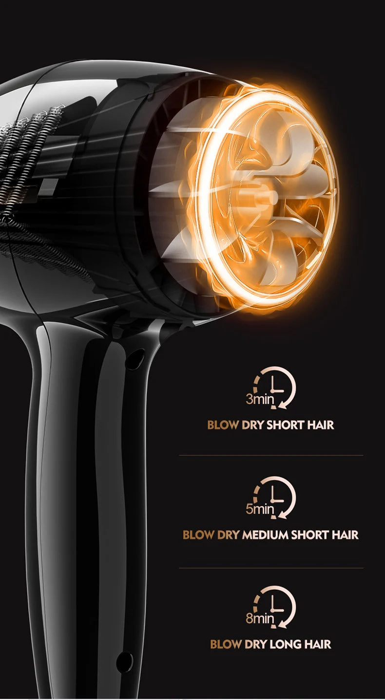 220V Hair Dryer Professional 2200W Gear Strong Power Blow Hair Dryer Brush For Hairdressing Barber Salon Tools Hair Dryer Fan