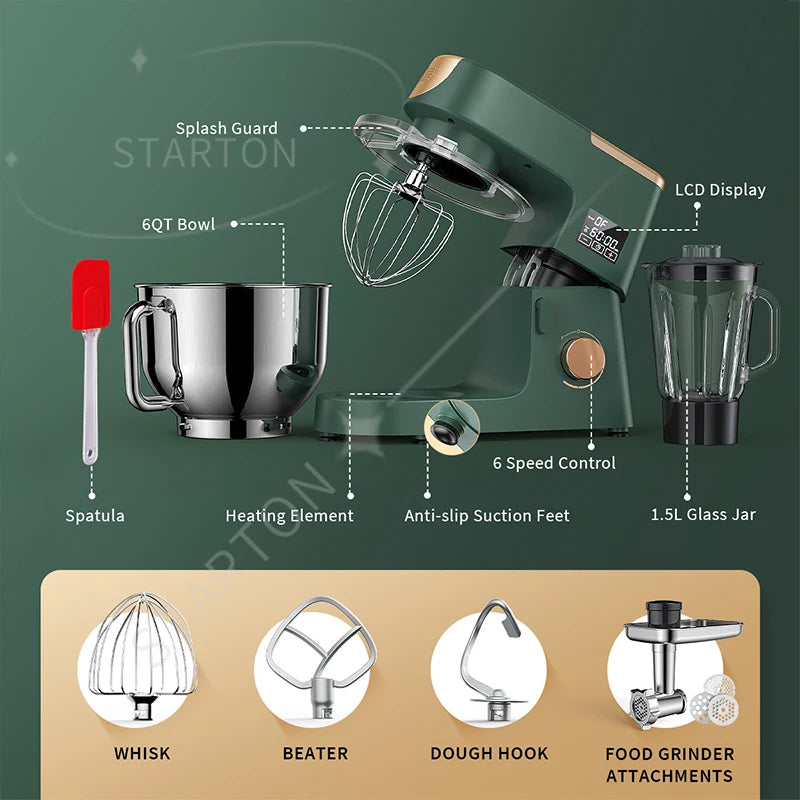 Electric Food Mixer Machine 5L-10L SUS304 Bowl Stand with Mixing Bowl & Dough Hook Factory Cust-omization Cust-om Home Kitchen