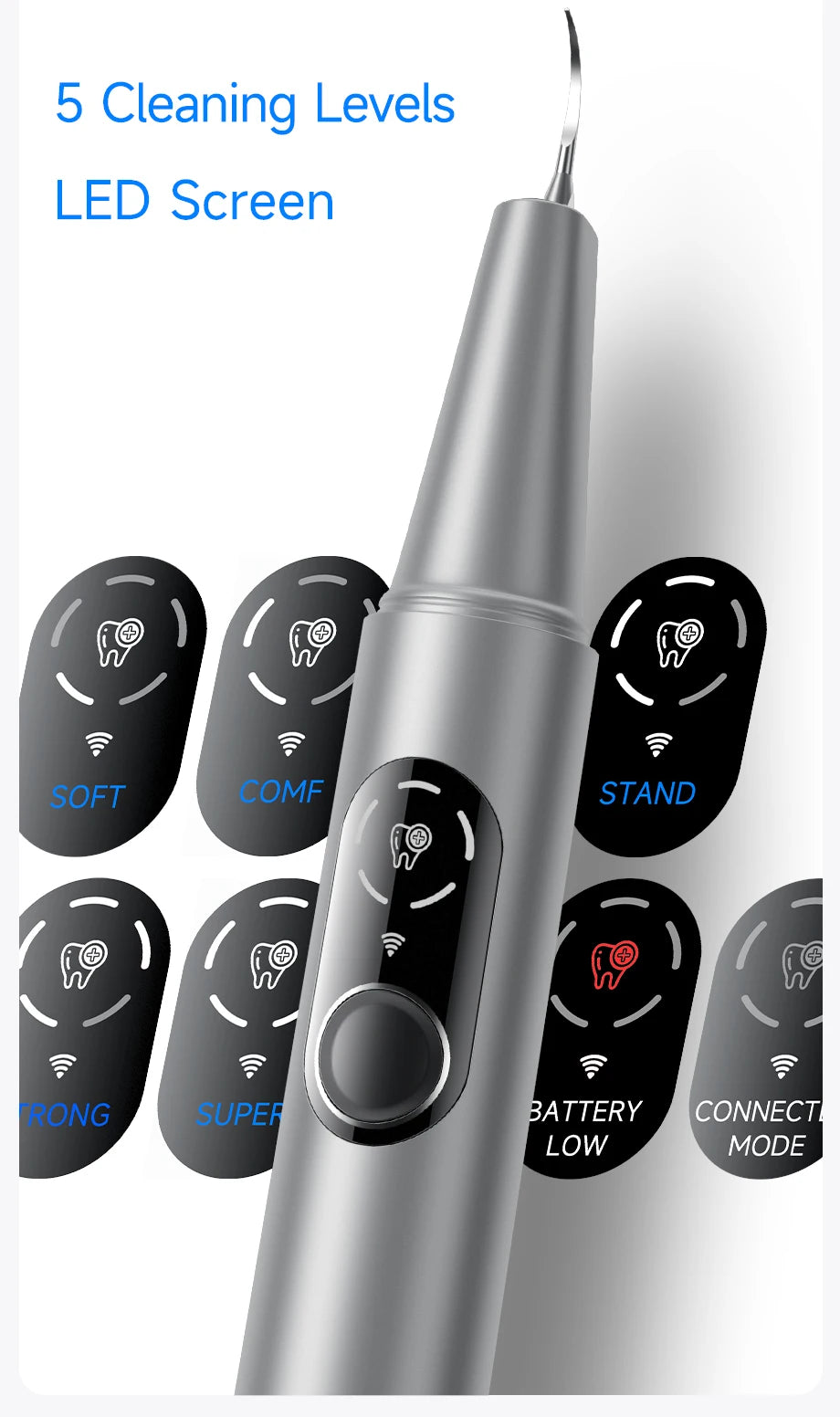 M1 Visible Electric Ultrasonic Teeth Cleaner with 500MP Camera Tartar Remover Coffe/Tobacco Stains Cleaning Teeth Whitening Tool