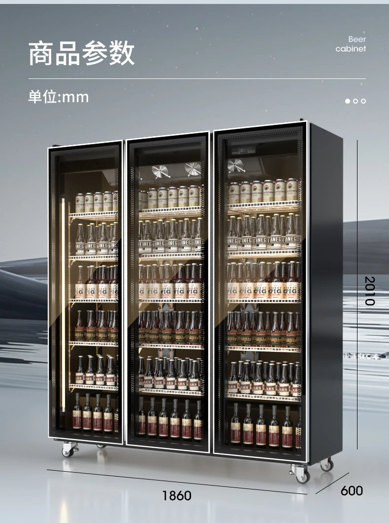 C20 Beer Beverage Cabinet Wine Display Refrigerated Freezer Commercial Freezer Three Door Bar Refrigerator