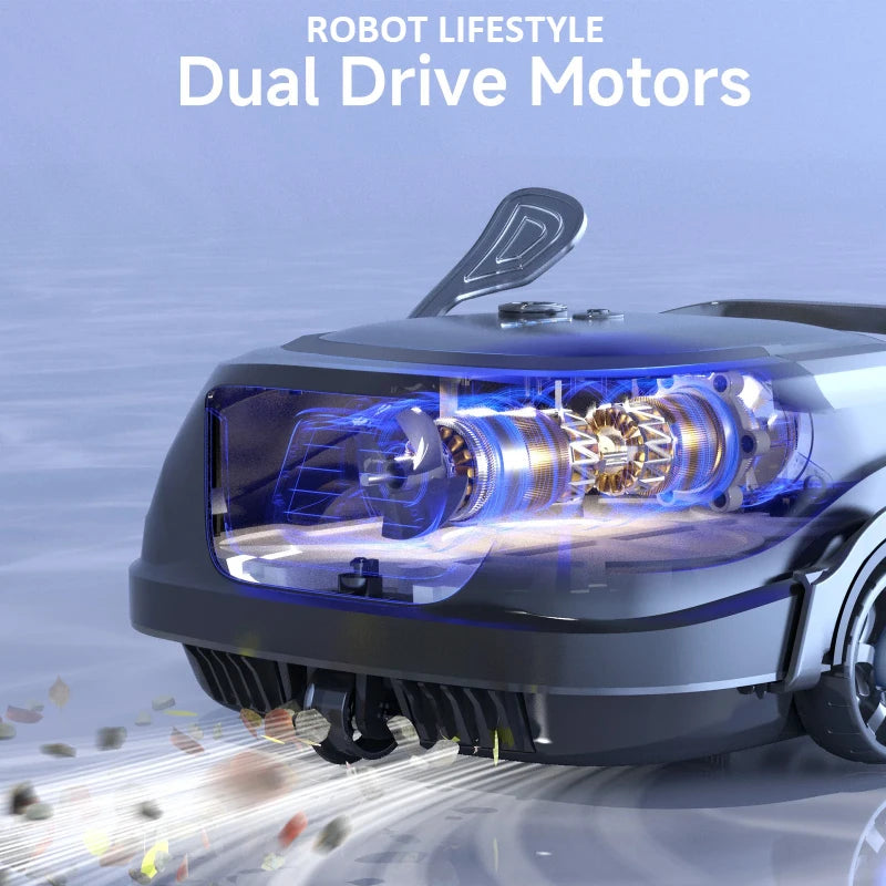 Swimming Pools Vacuum Cleaner Wireless for Floor Smart Cleaning Robot Auto-Parking Dual-layer Filtration120mins Running Time